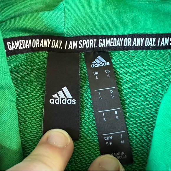 Adidas Men's Small Green Black Sweatshirt Hoodie - Picture 3 of 3